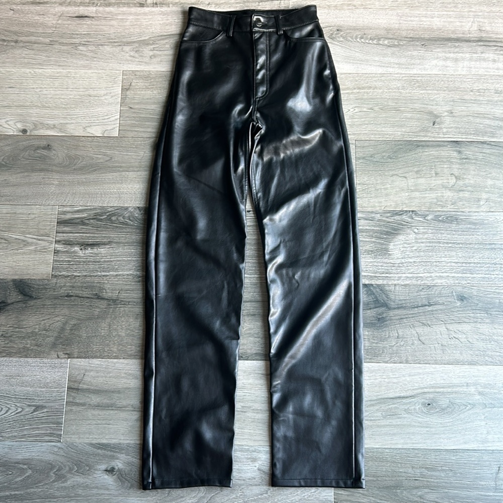 Dynamite Gisele Faux Leather Straight Leg Pant